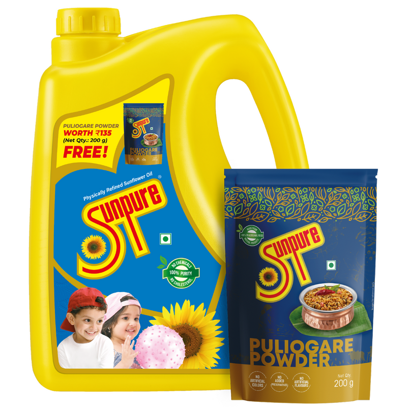 SUNPURE SUNFLOWER OIL WITH PULIOGARE FREE - HDPE CAN