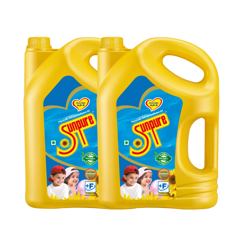 SUNPURE SUNFLOWER OIL - 5 L CAN (PACK OF 2)