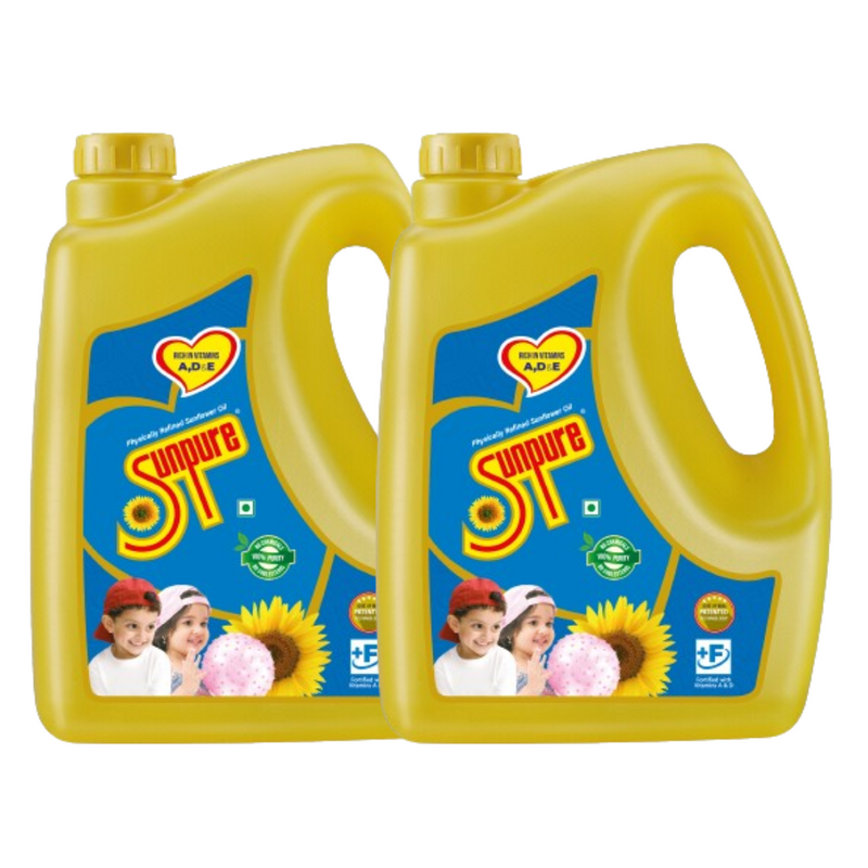SUNPURE SUNFLOWER OIL - 5 L CAN (PACK OF 2)