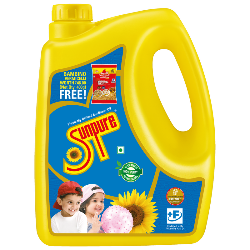 SUNPURE SUNFLOWER OIL - 5 L CAN  WITH  BAMBINO VERMICILLI OFFER