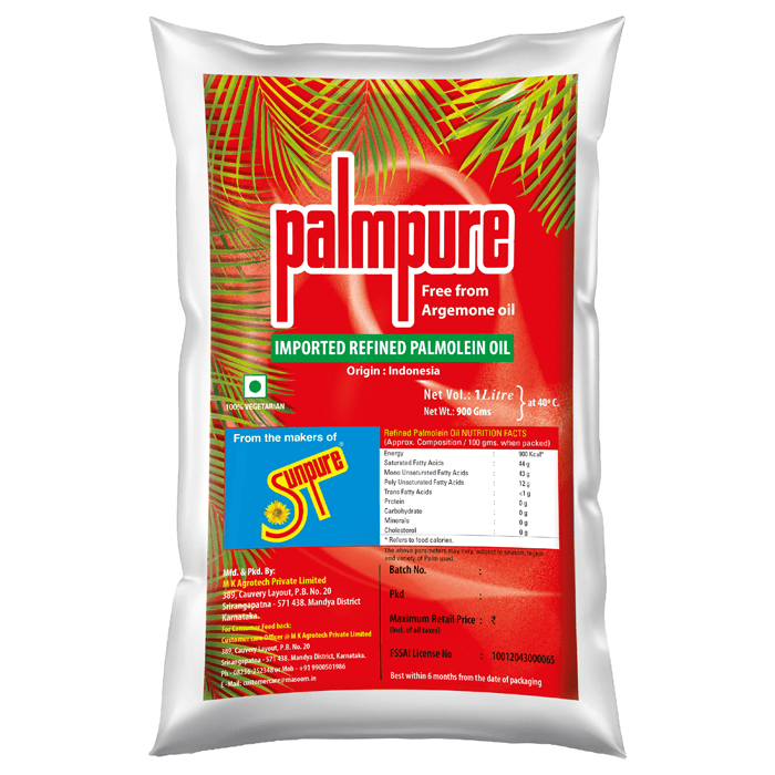PALMPURE REFINED COOKING OIL - 1 L